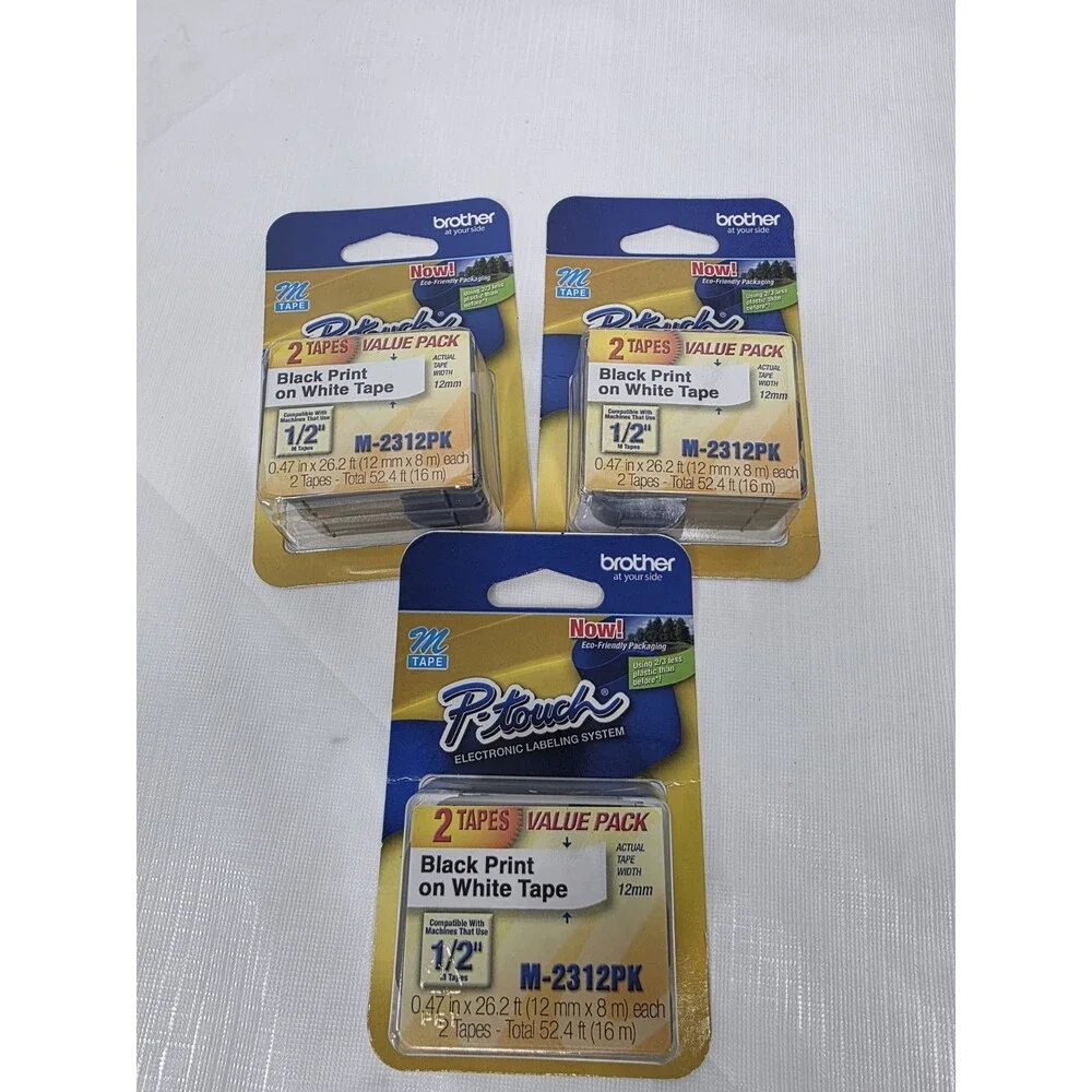 Lot of 3 Brother P-Touch M-2312PK 1/2